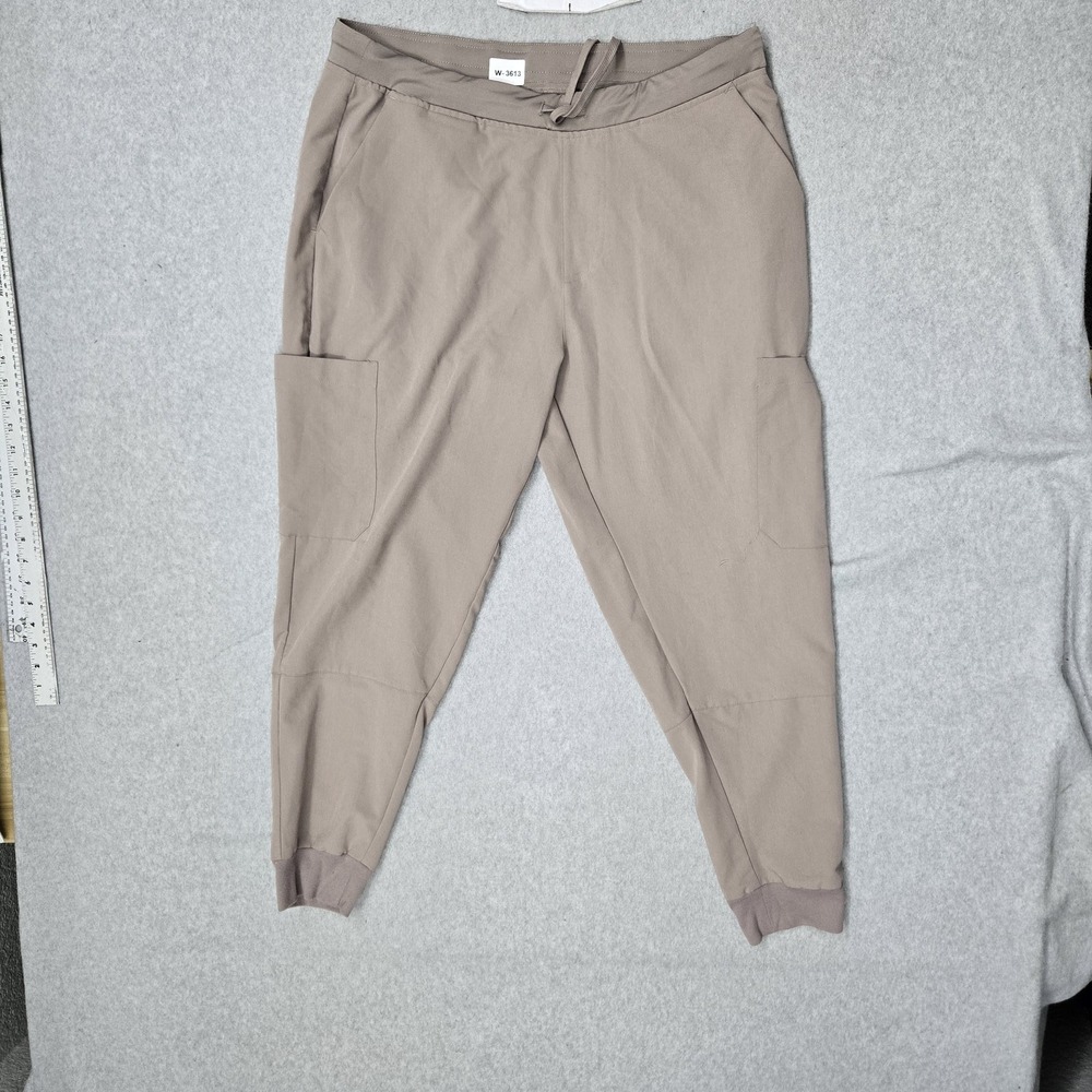 Mandala Women Scrub Pants XL Taupe Jogger Equa-Tek Logo